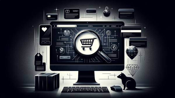 Ein stilisiertes Bild eines Computerbildschirms als Symbol für Shopsystemeauswahl