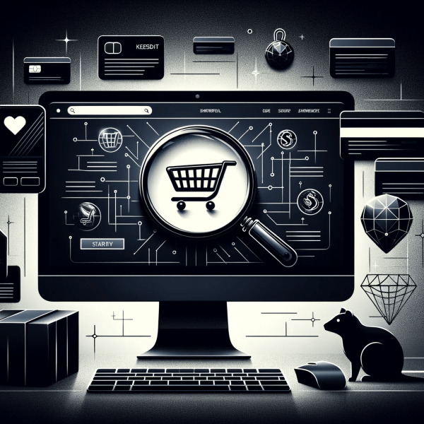 Ein stilisiertes Bild eines Computerbildschirms als Symbol für Shopsystemeauswahl