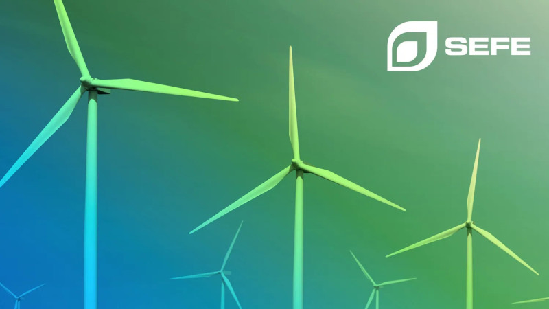 SEFE Windräder blaugrüner Farbverlauf